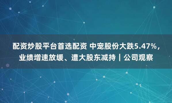 配资炒股平台首选配资 中宠股份大跌5.47%，业绩增速放缓、遭大股东减持｜公司观察